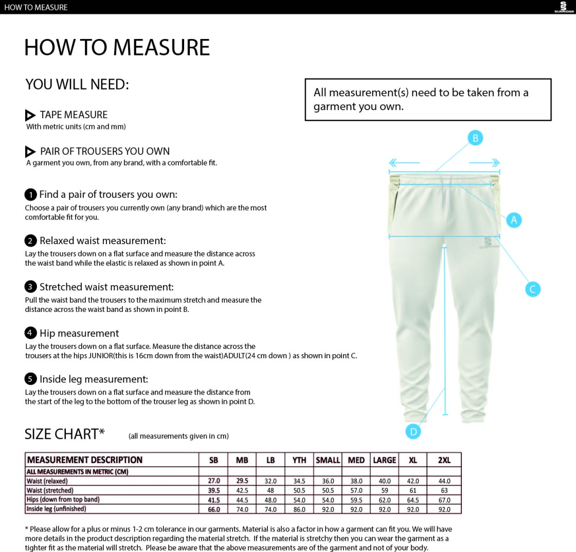 Blade Playing Pant : Sky - Size Guide